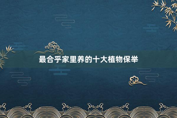 最合乎家里养的十大植物保举